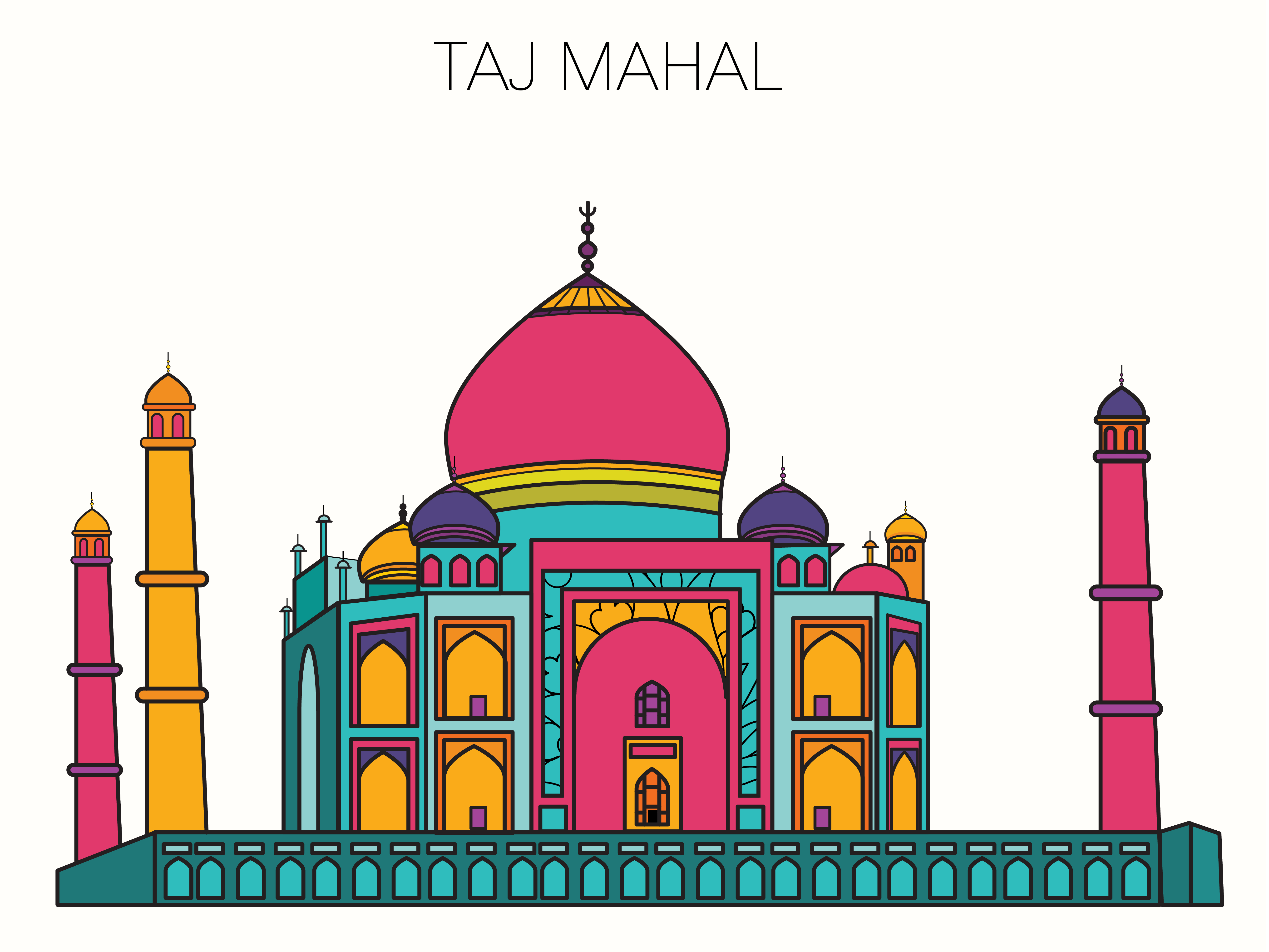 Taj Mahal Vector Art & Graphics | freevector.com