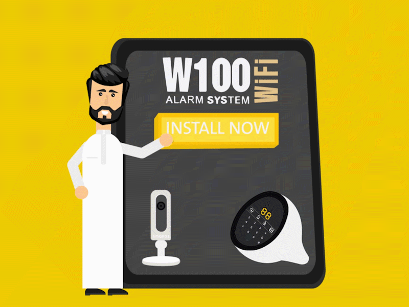 samanos alarm system arabian illustraion logo logotype security system smanos w100 wifi
