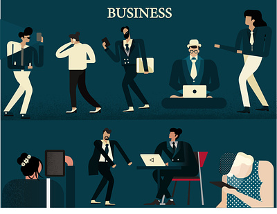 characters business caracter design laptop phone social media