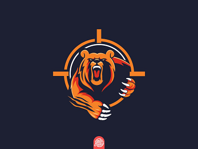 Bear on target angrybear bearlogo brand branding graphic design hunter illustration logo design logo inspirations logodesign minimalist modern sniper target