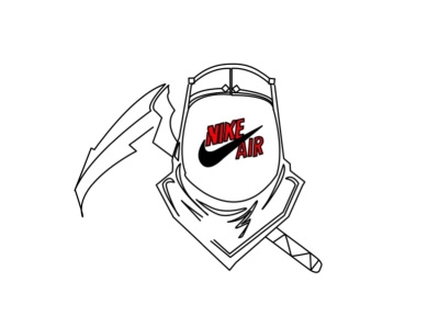 Space Reaper Nike Air branding character character design design flat illustration illustrator logo minimal typography