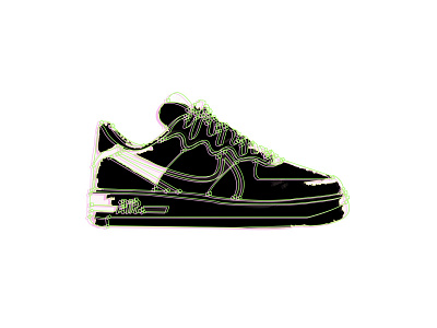 Nike Air Force 1 4FC branding design flat illustration illustrator minimal sneaker typography ui vector