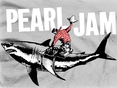 Pearl Jam - Shark apparel dobi merch pearl jam shark shirt t shirt