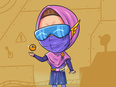 🧕 cyber future hijab illustration procreate