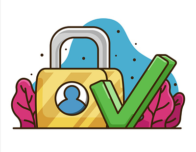 Secure Account Illustration account illustraion lock profile secure