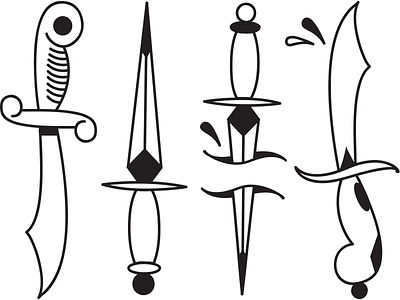 Daggers american traditional dagger graffiti illustrator sabre tattoo design vector