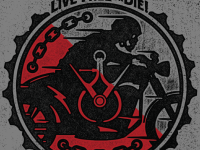 Live Free or Die! chain mc motorcycle percision ride skeleton vintage