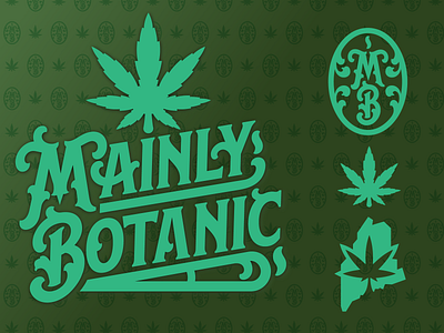 Mainly Botanic Concept 1 branding calligraphy logo new hampshire type vector weed weeds brand