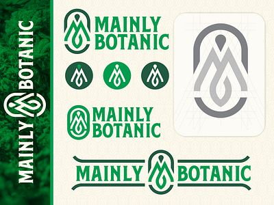 Mainly Botanic Concept branding design district north design maine new hampshire vector