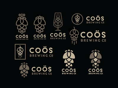 Coös Brewing Company Logo beer brewing cone coos corporate coös identity live free or die logo new hampshire pine pine cone