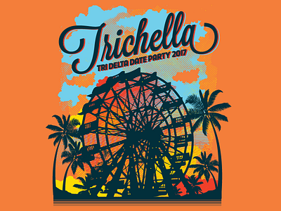 Trichella Wheel ferris wheel palm trees summer sunset