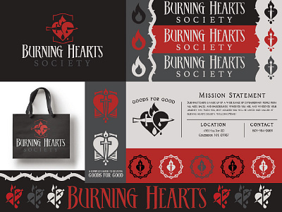 Burning Hearts Society branding district north design heart http:www.districtnorthdesign.com icon logo new hampshire nick beaulieu typography