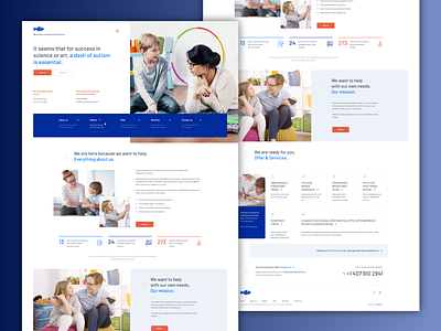 Autism Therapy Center Microsite Mockup Bluewater Behavioral brand branding design designer designs ui ux wordpress wordpress design wordpress theme