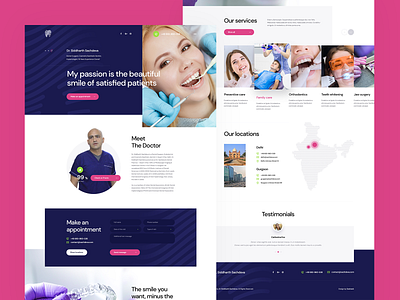 Dr. Siddharth Sachdeva Dental Website Design brand branding design designer designs ui ux wordpress wordpress design wordpress theme