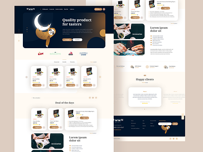 MoonDrop Ecommerce Web Design Mockup with Mascot Logo