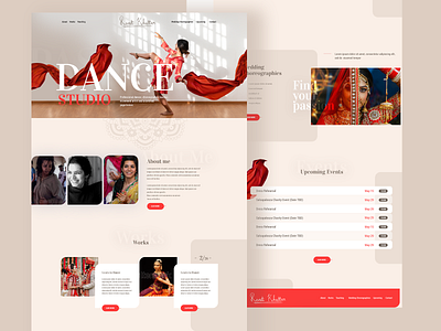 Revati Khattar Dance Studio Website brand branding dance design designer designs ui ux wordpress wordpress design wordpress theme