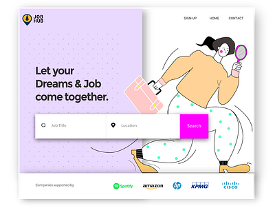 Job Portal adobe adobe illustrator app branding clean covid19 illustration job minimal portal typography ui ux vector web website