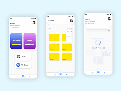 File Scanning & Sharing App adobe android app branding dribbble figma file manager file sharing illustration minimal neumorphic scan ui ux uiux