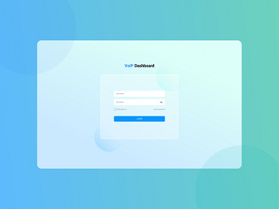 LOGIN - VoIP Dashboard app design ui ux