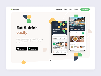 Restaurant App - Landing Page bar clean delivery design drink food foodie homepage landing page minimal order pizza restaurant simple ui ux web website