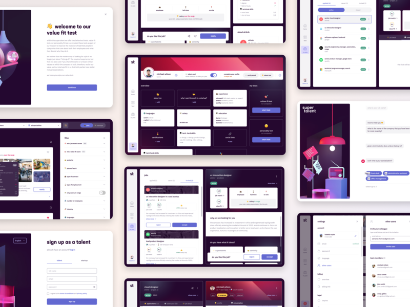 supertalent - Web Application clean desktop hiring job job application job board job finder job listing jobs minimal product design saas simple ui ux web app web application