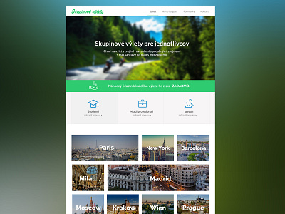 Travel landing page