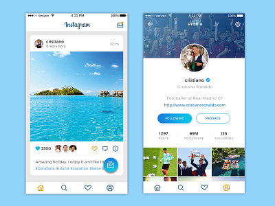Instagram app redesign activity feed app design instagram ios mobile profile redesign ui ux