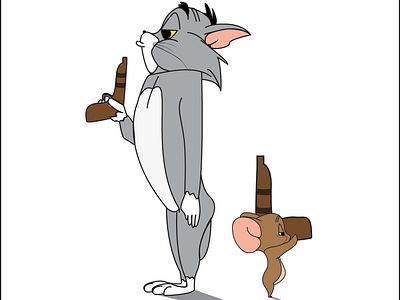 Tom&Jerry character character drawing illustration illustrator tom and jerry