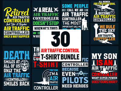 Air Traffic Control T-Shirt Design Bundle