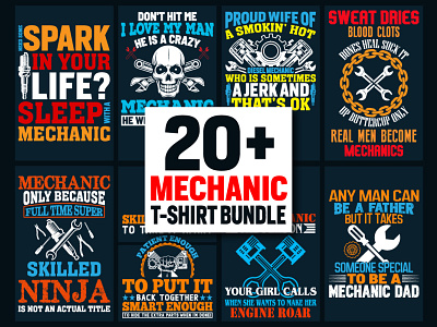 Mechanic T-Shirt Design Bundle auto repair t shirt