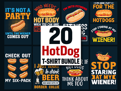 Hot-Dogs T-Shirt Design Bundle custom t shirt yummy