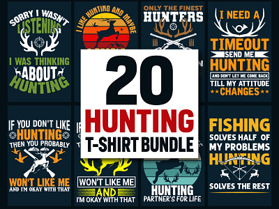 Hunting Driver T-Shirt Design Bundle camping trendy t shirt