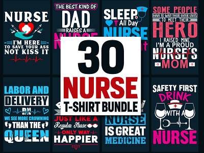 Nurse T-Shirt Design Bundle buck t shirt design nurse student