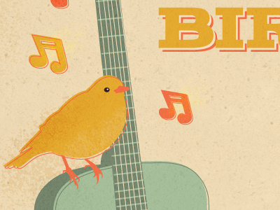 Birds Poster 1 bird guitar illustration poster texture type