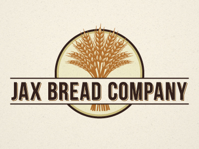 Jax Bread Co logo typography wheat