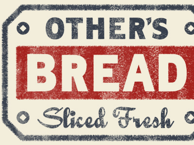Bread label retro type vintage