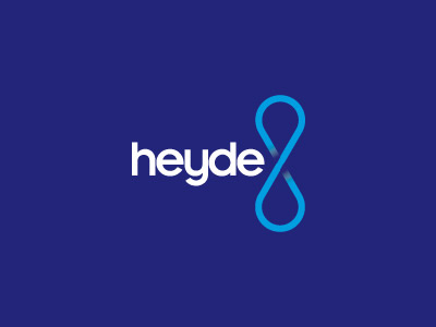 heyde blue cyan logo mark water white