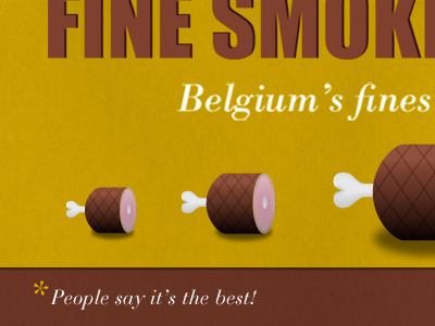 Fine Smoked Ham! brown icon typography webdesign yelllow