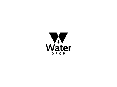 Water drop drop logo negative space think water