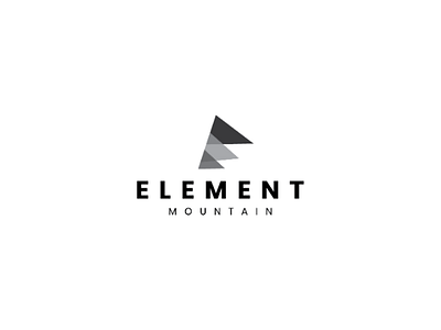 Element mountain basic shapes climbers e letter identity letter letter m logo logo mark symbol logo trademark logotype mark monogram mountain negative space