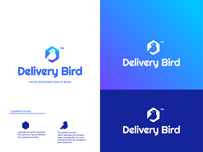 Delivery Bird Logo brand branding identity logo logo inspiration logo mark logodesign logomark minimal negative space