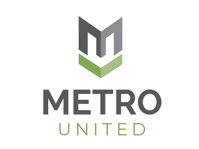 Metro United Concept branding football logo negative space soccer team