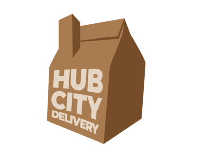 Hub City Delivery illustration logo design
