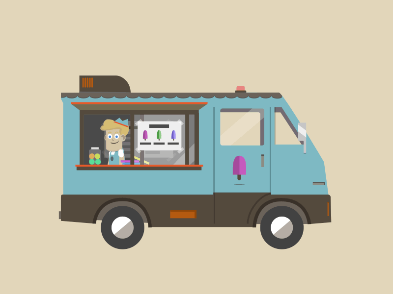 Popsicle truck | gif 2d animation after effects animation food gif hungry ice cream ice cream truck motion graphics popsicle rebound