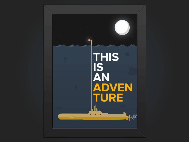The adventure sub | gif 2d animation adventure after effects animation aquatic fish gif motion graphics rebound submarine water