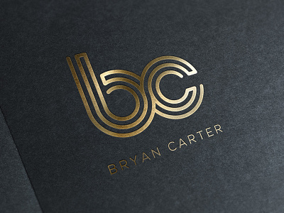 Bryan Carter Logo branding design geometric gold gold foil lettering logo logo design typography