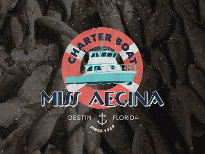 Miss Aegina branding design fishing florida logo texture