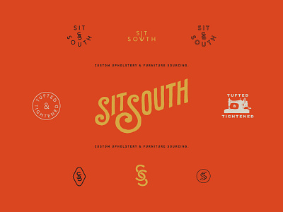 Sit South branding hand lettering identity logo simple texture typography