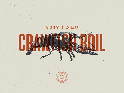 Crawfish Boil branding crawfish boil emblem identity logo texture