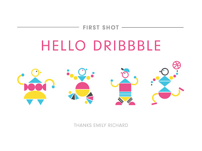 First Shot Dance Party Robots dance debut first hello illustration party robots shot